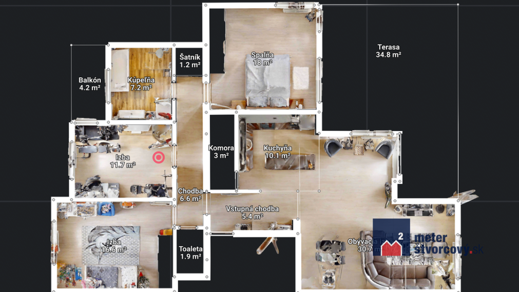 4-izb. byt s veľkou terasou, park. miesto a garáž v cene