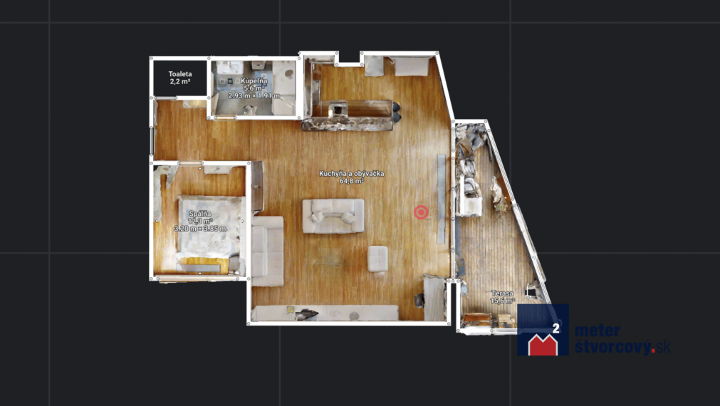 Veľkometrážny 2i s možnosťou zmeny na 3i | 86 m2 | terasa