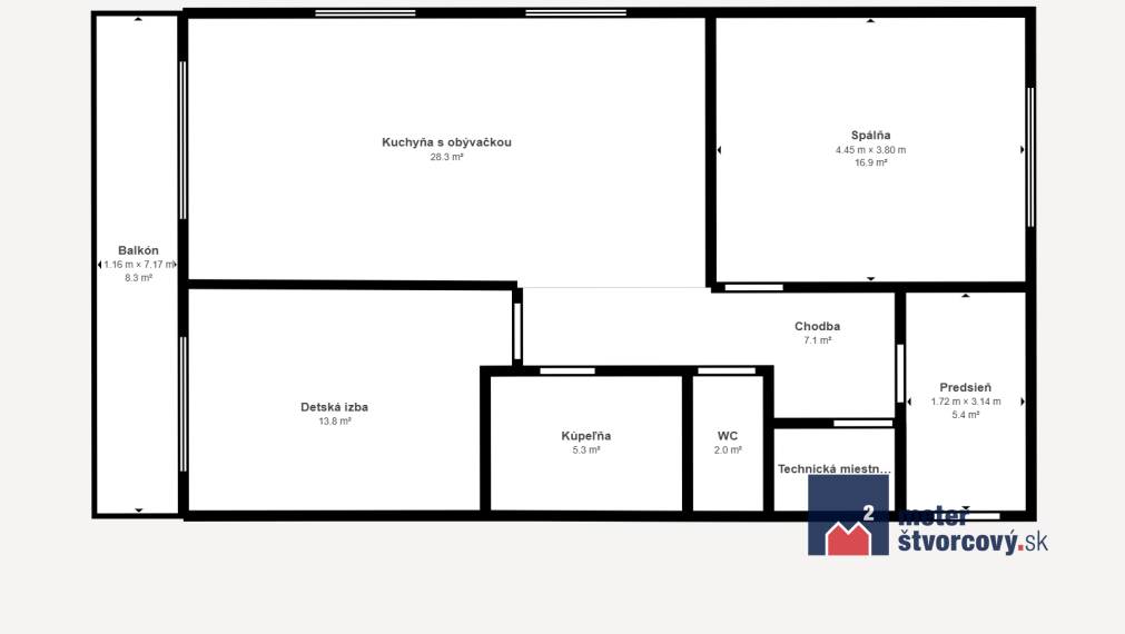 Predaj: NOVOSTAVBA Priestranný 3 izbový byt s balkónom, parkovacím miestom a garážou - Divina