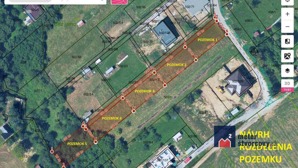 Predaj: Pozemok vhodný na výstavbu viacerých rodinných domov - Dolná Tižina (2327 m2)