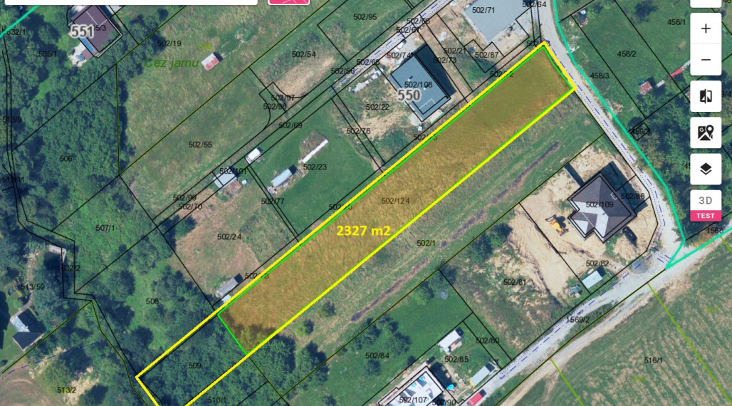 Predaj: Pozemok vhodný na výstavbu viacerých rodinných domov - Dolná Tižina (2327 m2)