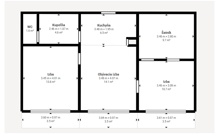 3i byt | Závodská cesta blízko centra | Žilina | 62 m2 - fotografia 1