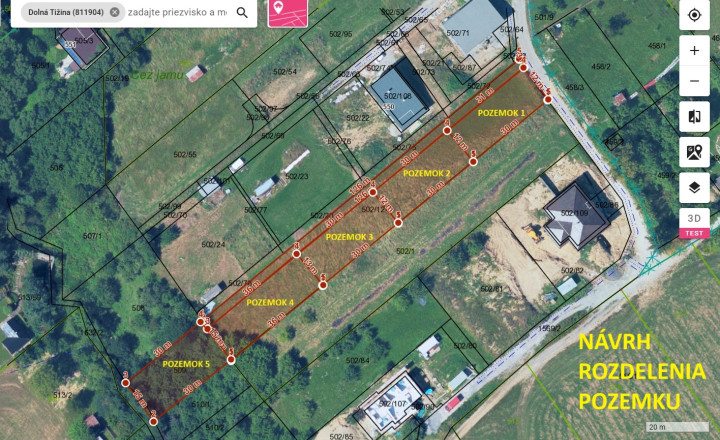 Predaj: Pozemok vhodný na výstavbu viacerých rodinných domov - Dolná Tižina (2327 m2) - fotografia 1